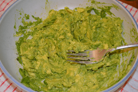 mashed avacado for guacamole
