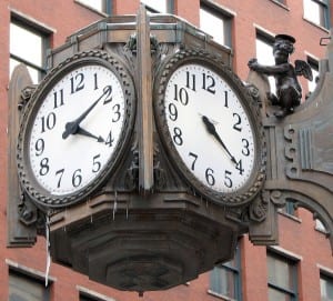 l s ayres clock with the famous cherub