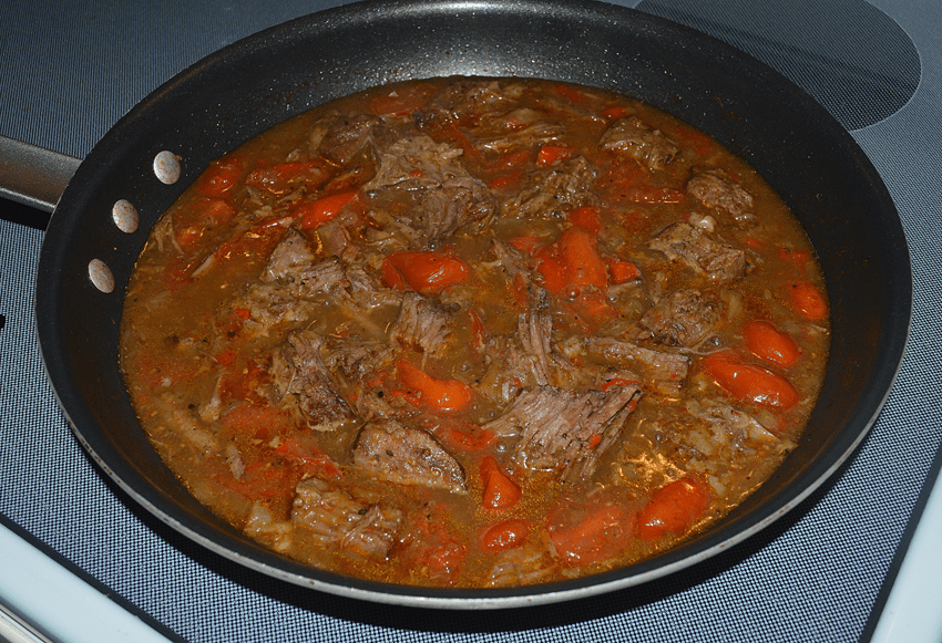 At Mimi's Table Chuck Roast with Peppers and Cheese Grits