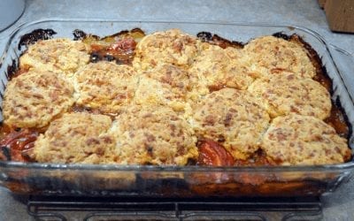 Tomato Cobbler with Cheese Biscuit Topping