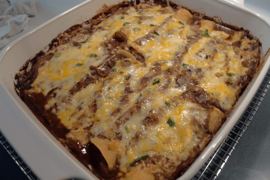 At Mimi S Table Ultimate Cheese Enchiladas In Mole