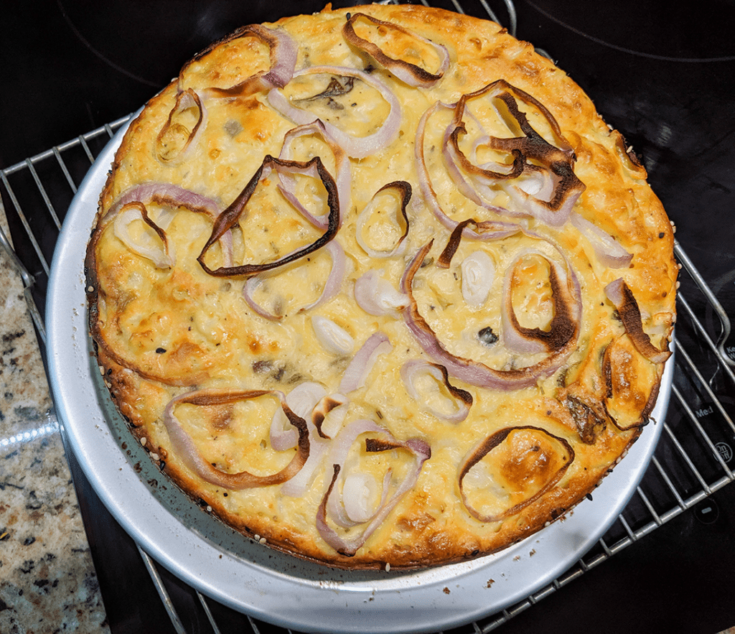 Cauliflower Cake with Pecorino and Basil